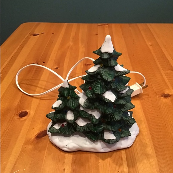 Holiday Vintage Ceramic Christmas Tree Duo Lighted Frosted Poshmark
